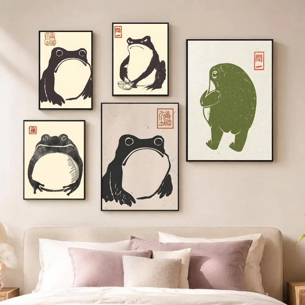 Character F-Frog Poster Vintage PP Paper Wall Art Home Decor Print for Bedroom Living Room Aesthetic Gift