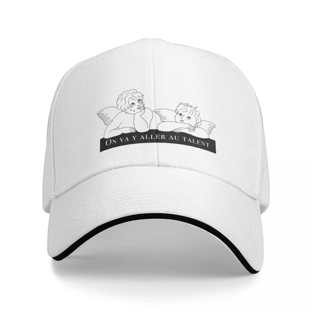 Exhausted angels white text - small logo Baseball Cap Luxury Brand summer hat Sports Cap Kids Hat Women Men's