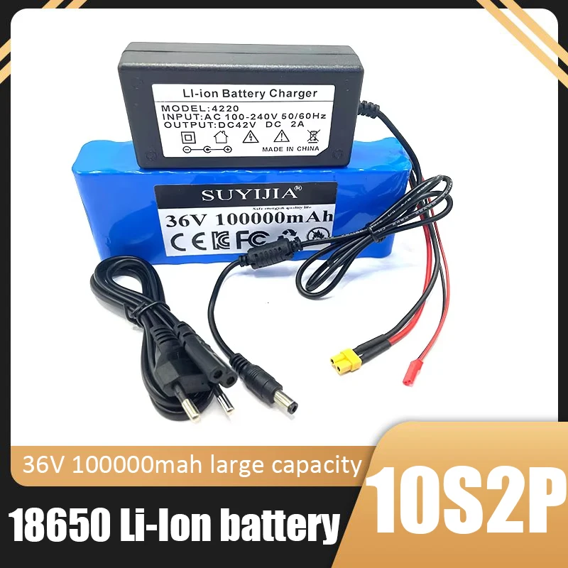 Gloednieuwe 10S 2P Originele Elektrische Scooter Batterij 36V 100000Mah Grote Capaciteit 500W High Power Lithium Batterij + 42V 2a Oplader