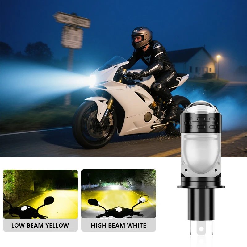 

1pcs H4 LED Car Motorcycles Headlight Bulbs Lens Canbus 6000K White Hi Lo Beam Laser LED H4 IP68 Extreme Weather