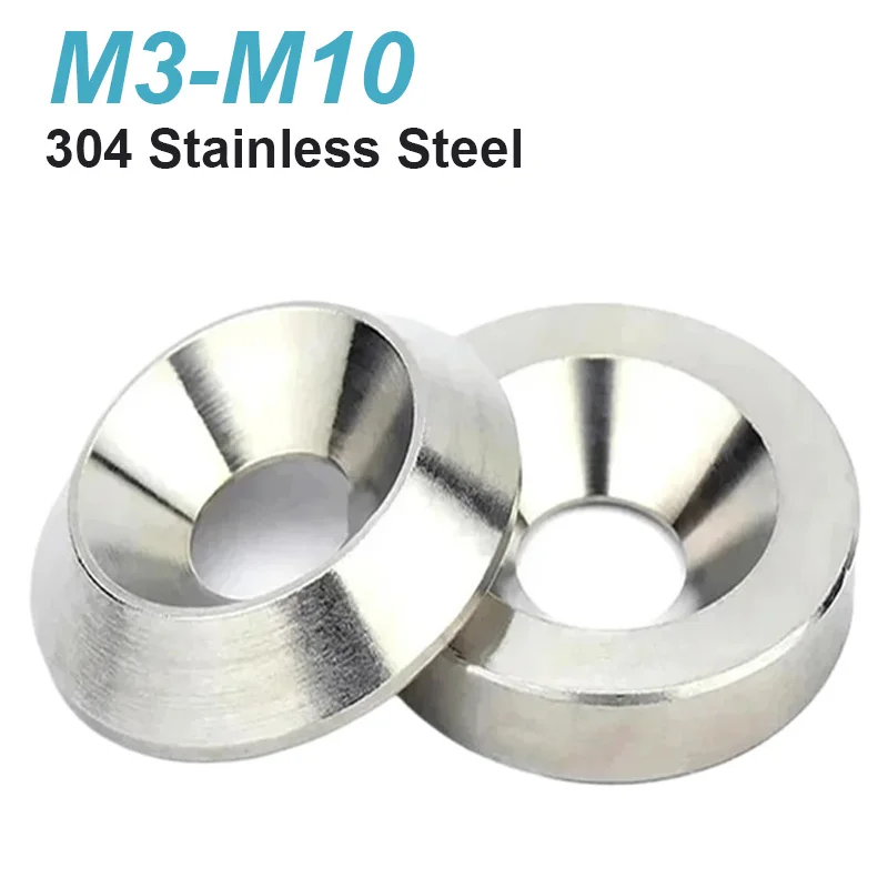 Flat Washer Solid Conical Washers Concave and Convex Tapered Cone Conical Washers M3 M4 M5 M6 M8 M10 304 Stainless Steel