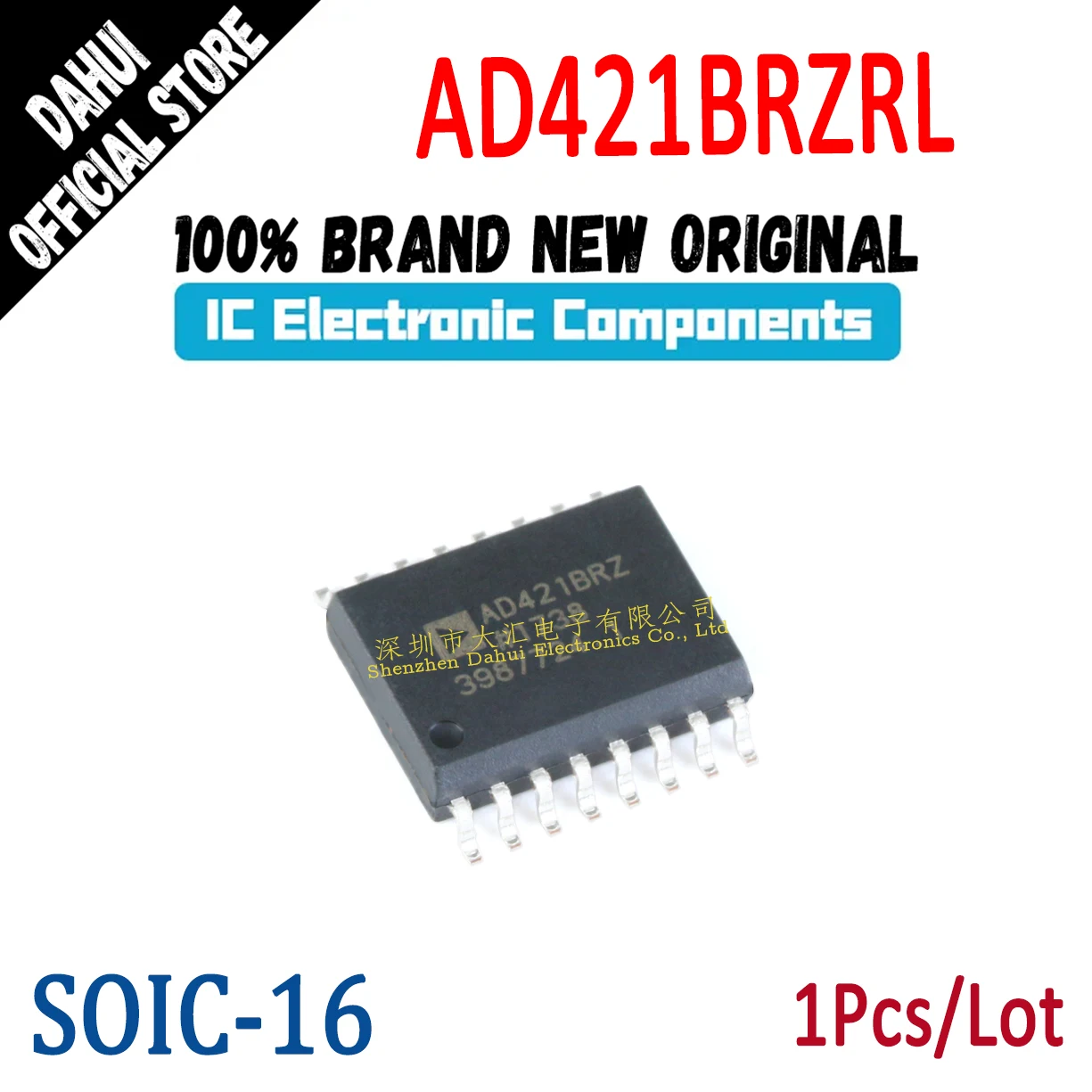 

AD421BRZRL AD421 SOIC-16 Loop powered digital-to-analog Converter (DAC) chip IC is new and original