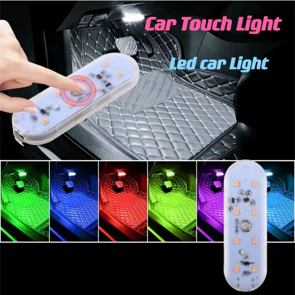 USB Car Light Touch Sensor LED Interior Light Car Ceiling Lamp Roof Car Interior Reading Lighting Magnets Atmosphere Light