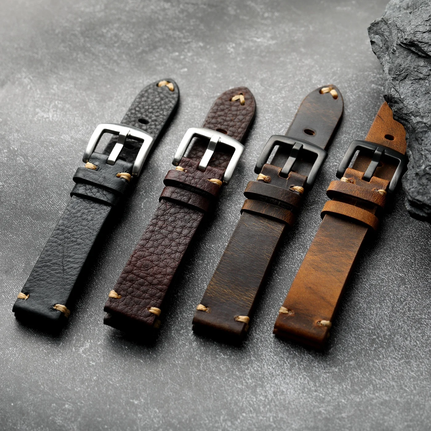 Handmade vintage men's leather - đánh giá và giá Rubber Strap Diver