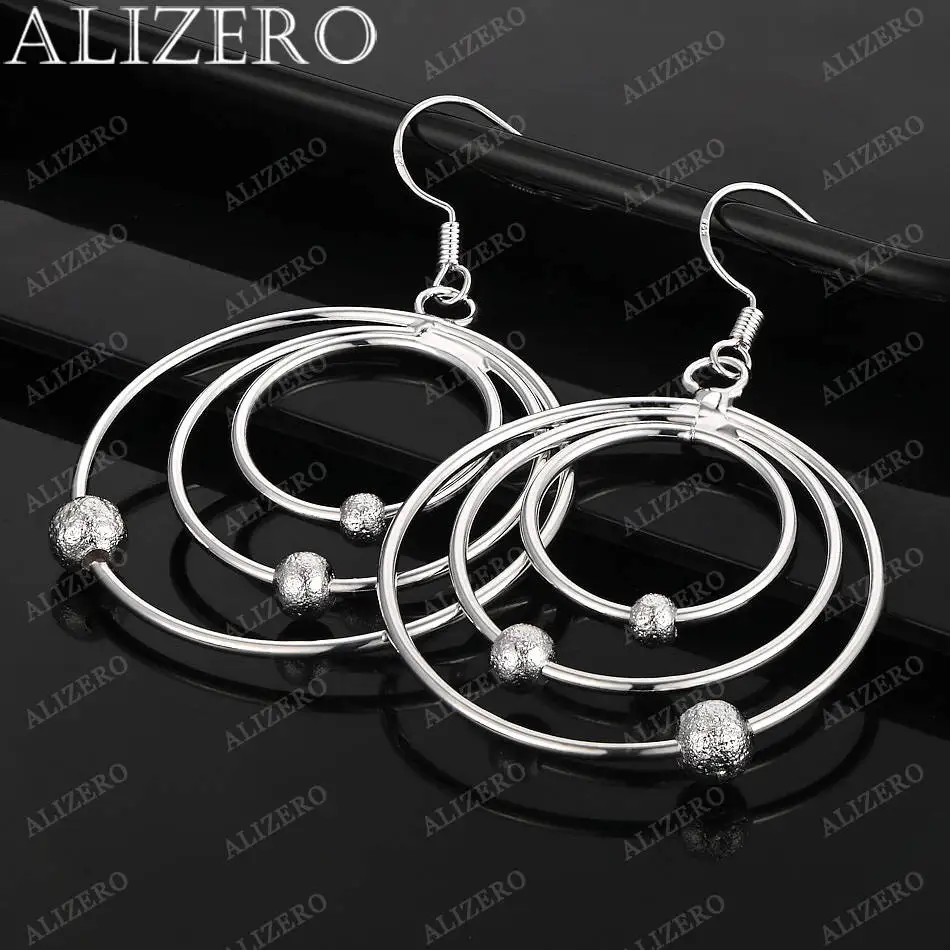 

925 Sterling Silver Earrings Triple Circle Drop Earrings For Women Jewelry Fashion Party and Daily Wear