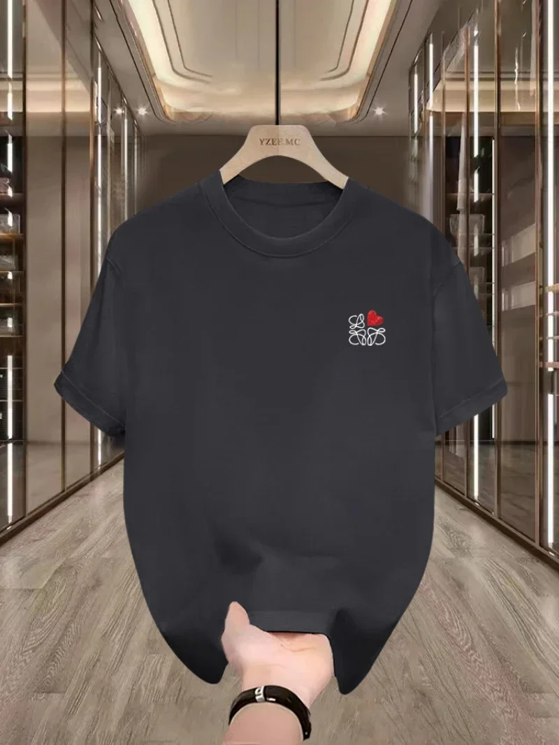 럭셔리 브랜드 Fuluo 1 Yiwei Mu는 새로운 Weijia 티셔츠에 적용됩니다. 얼음 느낌 순수한 여성 반팔 트렌디 브랜드 루즈