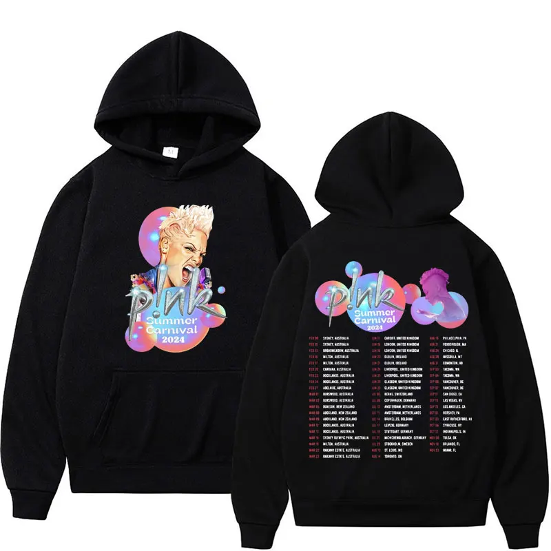 

Singer P! NK Pink Tour Summer Carnival 2024 Concert Hoodie Men Women's Clothing Harajuku Y2k Sweatshirt Vintage Hip Hop Hoodies