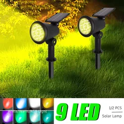 9 LEDソーラースポットライト,調整可能な明るさ,防水,ip65,屋外,庭,裏庭,私道用