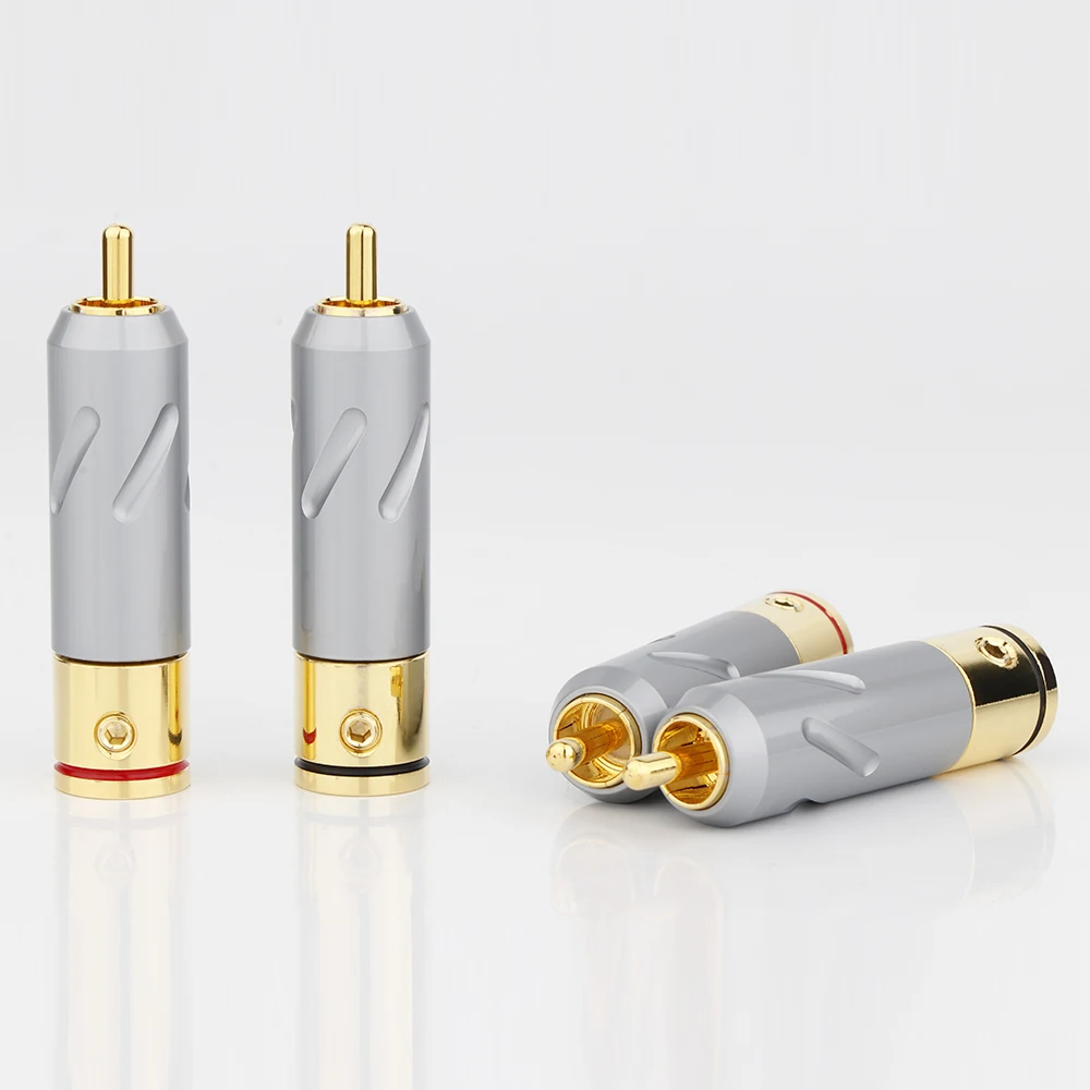 Monosaudio RCA-Stecker aus reinem Kupfer, vergoldet/rhodiniert, RCA-Stecker, Lautsprecherklemme für Audio-Lautsprecher-Signalkabel – Detail 15