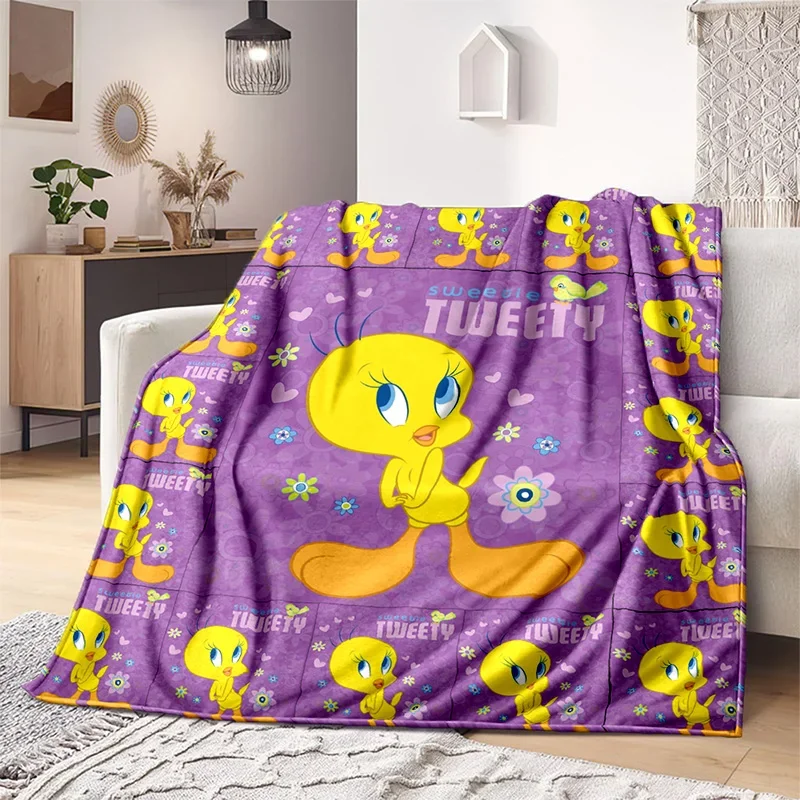 lovely yellow bird blanket soft thin sofa bed sheet Cartoon T-TweetyBird all seasons Children's blanket office thermal blanket