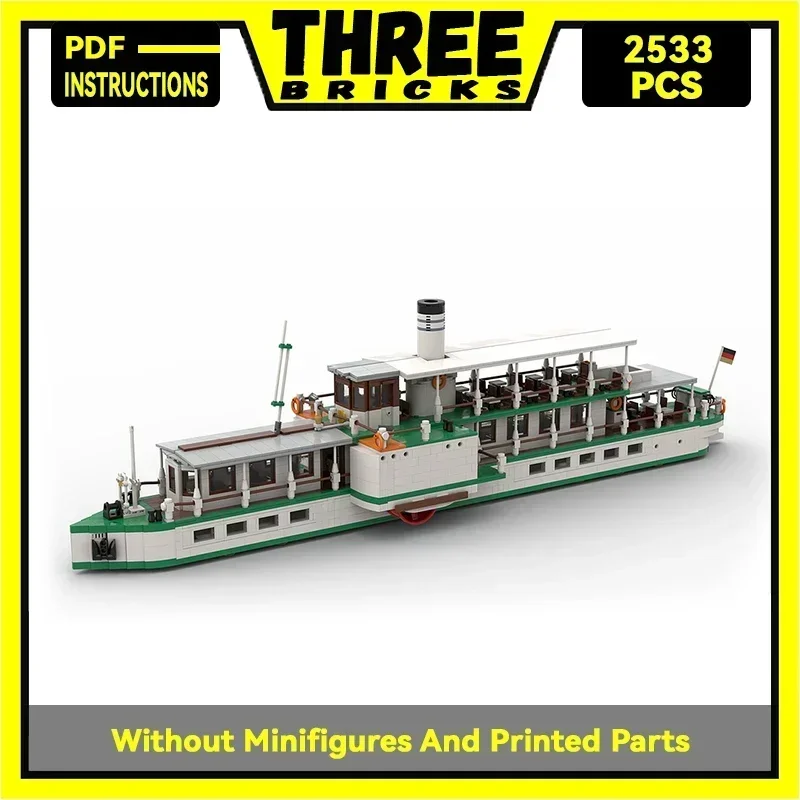 Moc Building Bricks Port Transport Ship Model Axony Steam-Ship Technology Modular Blocks Gifts Christmas Toys DIY Sets Assembly