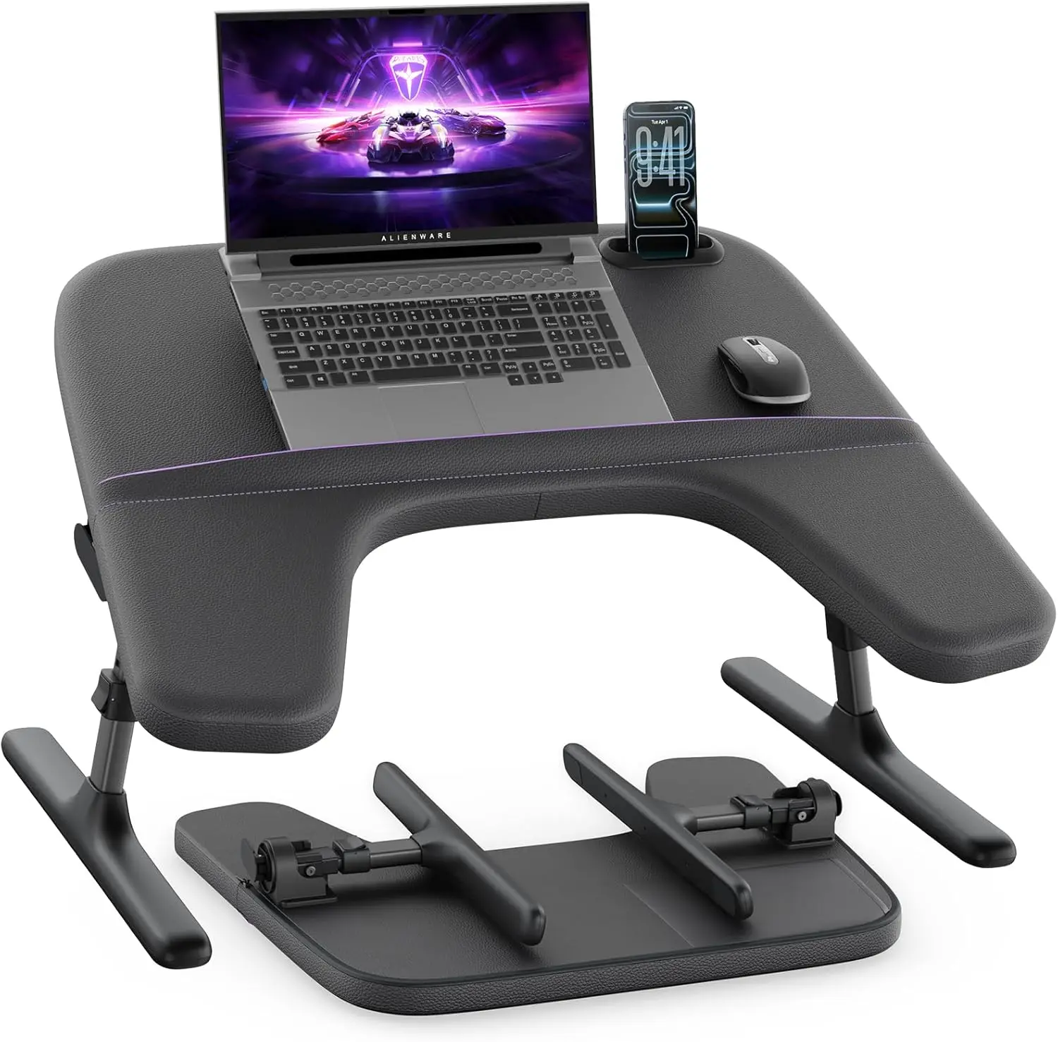 

Регулируемый столик для ноутбука для кровати и дивана, складной столик Ergo Curve для работы, чтения, игр - черный