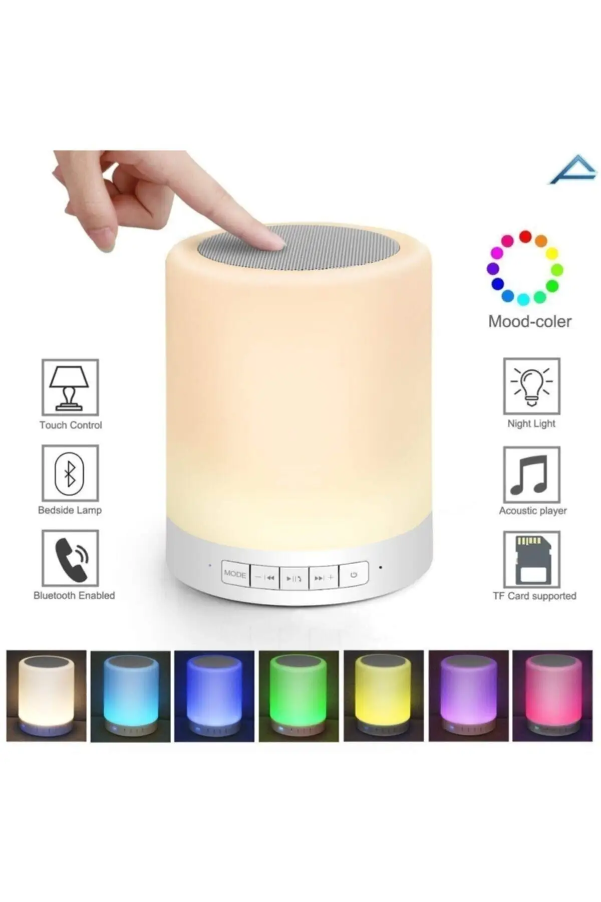 Lámpara táctil de luz nocturna, altavoz inalámbrico con Bluetooth, carga Usb, colorido, multifuncional, tendencia 2022