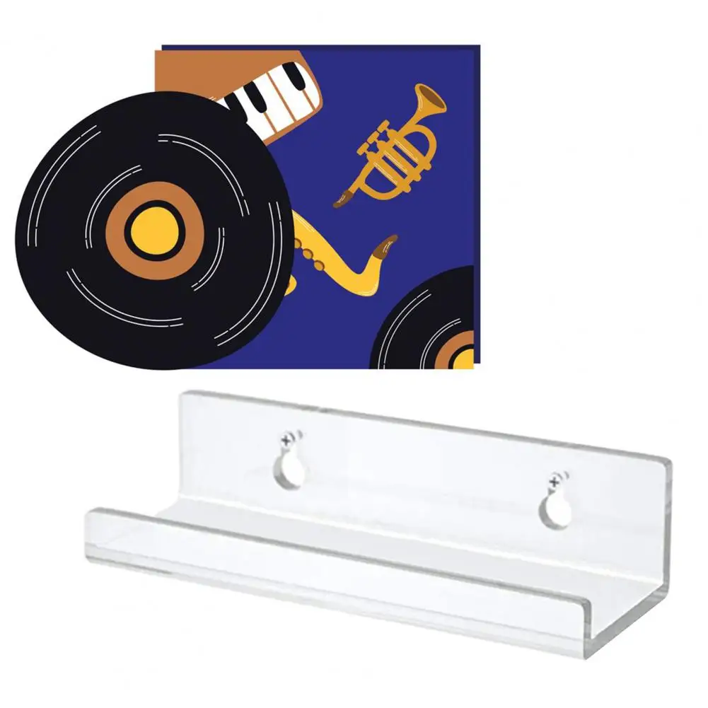

Transparent Album Display Acrylic Vinyl Shelf Wall Mount Sleek Music Album Display Floating Shelves Holder for Bathroom Bedroom