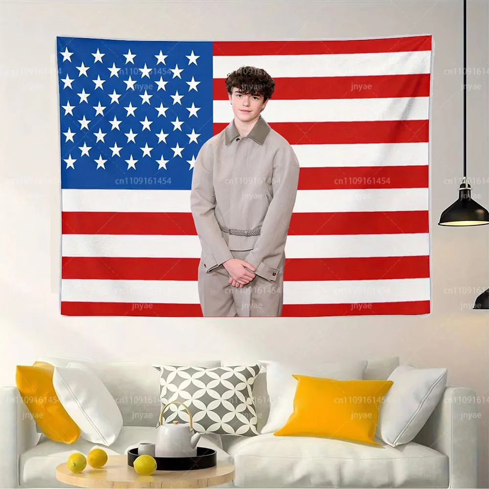 Owen Cooper Wandteppich, rosa amerikanische Flagge, Wandbehang, Jugend, Schauspieler, Poster, Heimdekoration