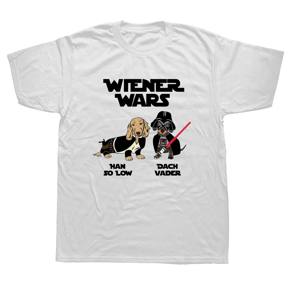 Wiener Wars Funny Dachshund T Shirts Graphic Casual Fashion Cotton Streetwear Short Sleeve Summer Men Large Size T shirt