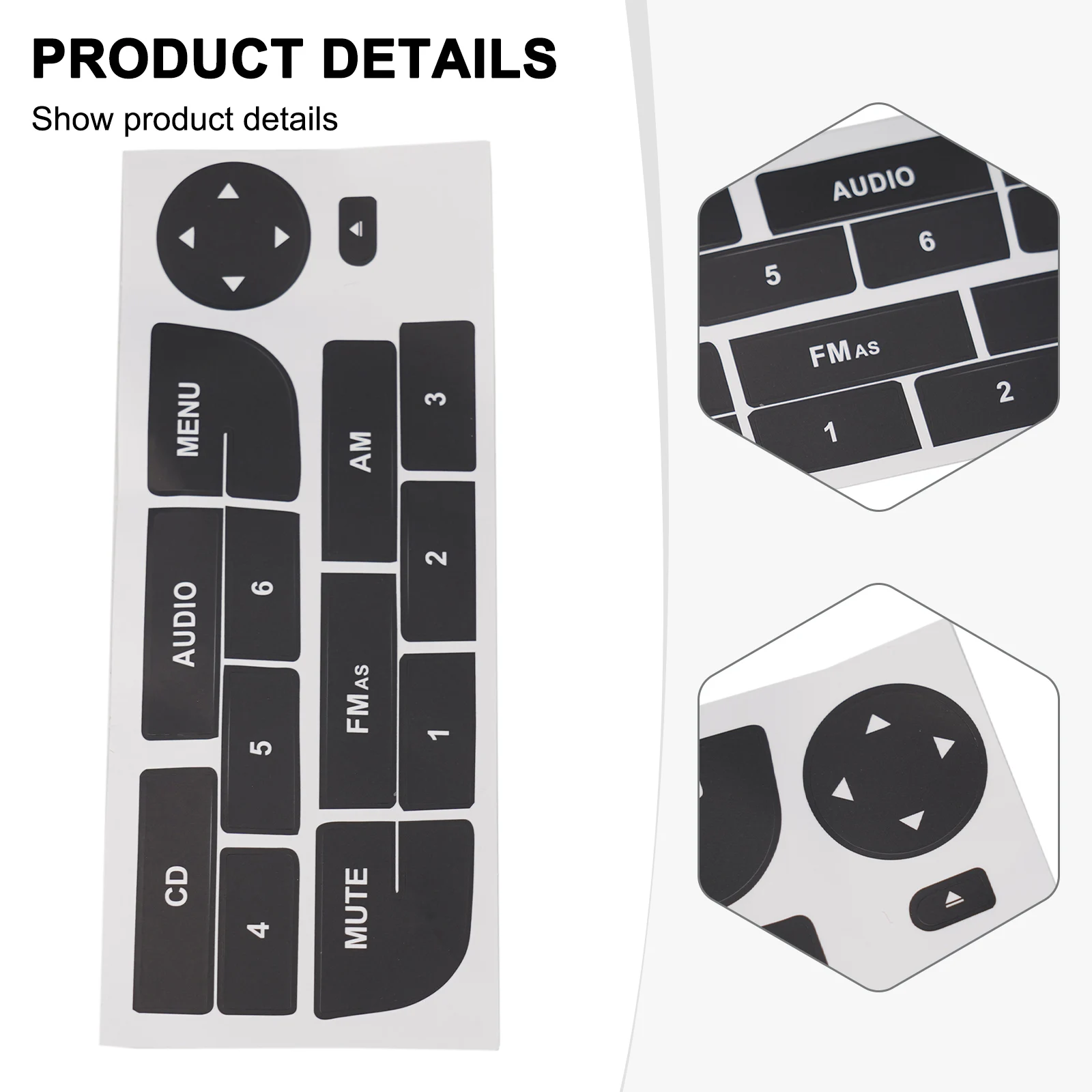 For Fiat Grand Punto Front Radio CD Button Decal Replacement Stickers for Dashboard Interface Symbol Restoration