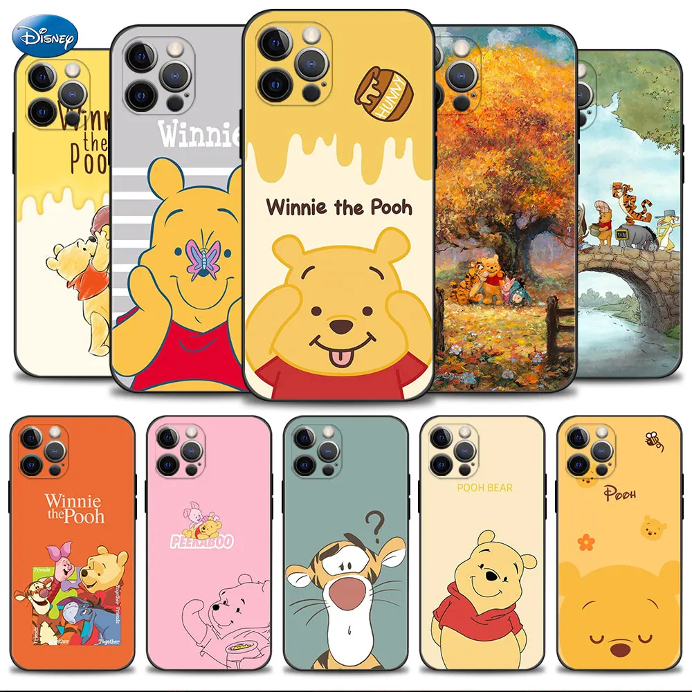 Disney Eat Honey Pooh Bear TPU Armor For iPhone 14 X 13 11 XR 8 XS 14 12 Pro Max Plus Phone Case Coque