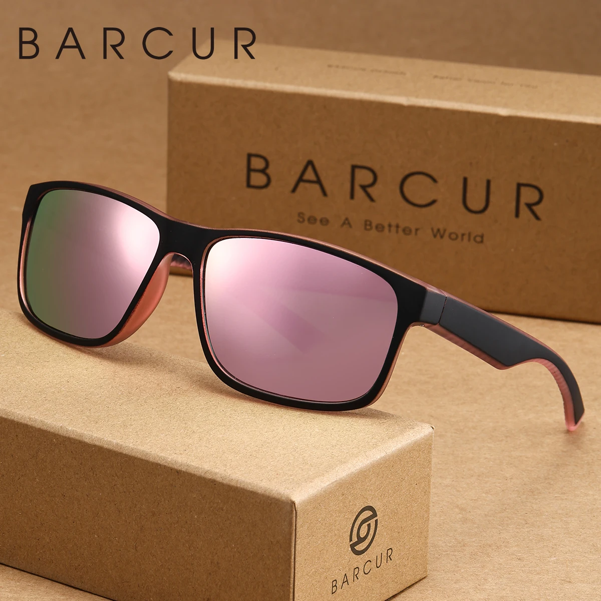 BARCUR Minimalist And Comfortable Sports Style Sunglasses Box Tac Lens Uv Protection Brand Packaging