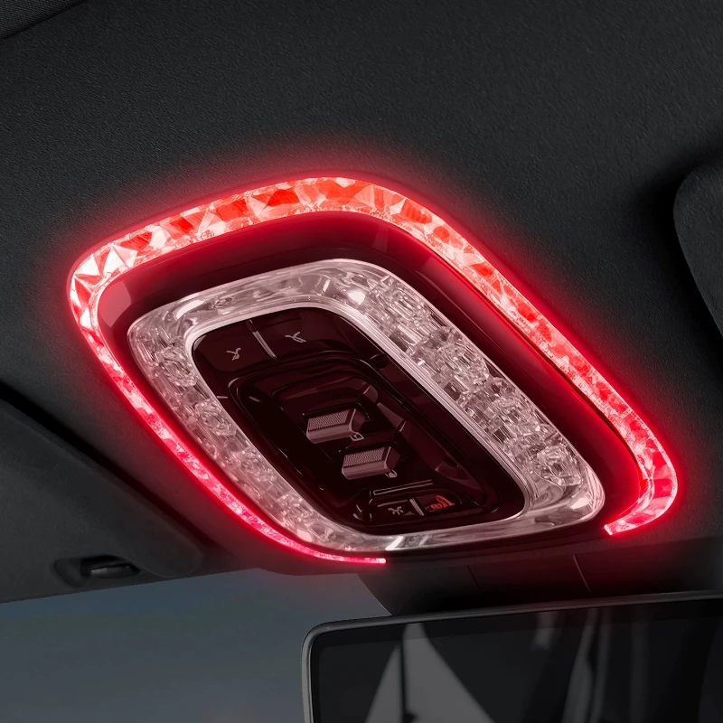 For Zeekr 8X/9X Ceiling Crystal Reading Light Frame Ambient Light Trim Car Interior Decoration Modification Accessories Supplies