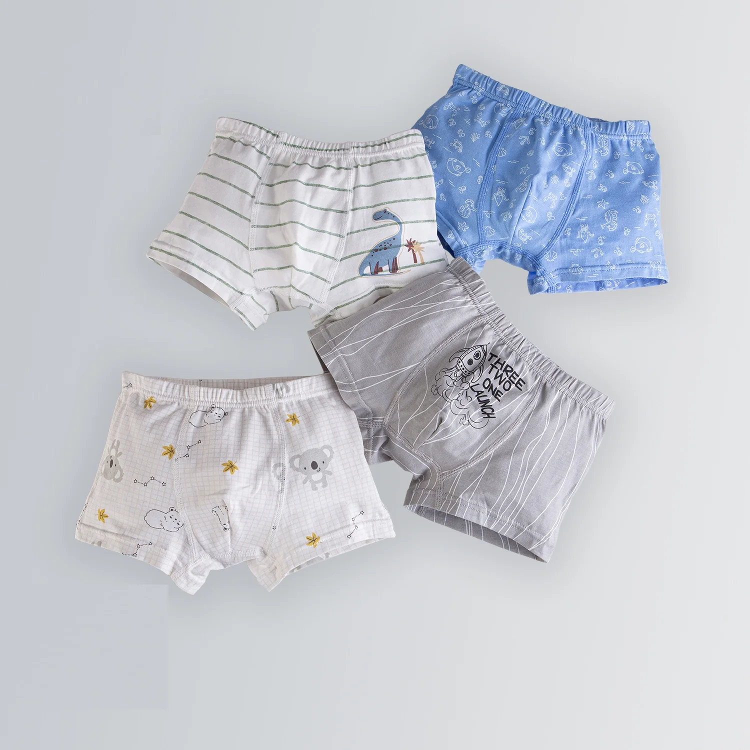 4pcs/Lot Boys Teenager High-Quality Cotton Boxer Briefs Kids Underwear Ages 3-13y Comfortable Student Clothes Boxer Panties