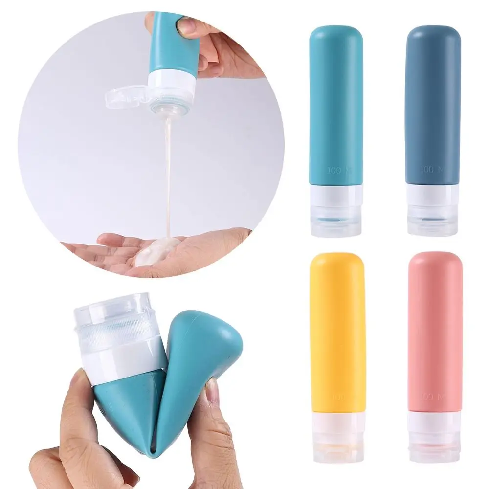 

Portable 60/100ML Silicone Refillable Bottles Squeeze Empty Lotion Container Large Capacity Shower Gel Lotion Bottle Travel