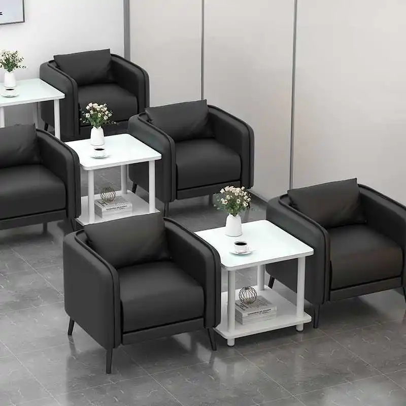 Custom Office Single Sofa Coffee Table Set Rest Area Reception Business Negotiation Reception Sofa Chair 4S Store Hotel Lobby
