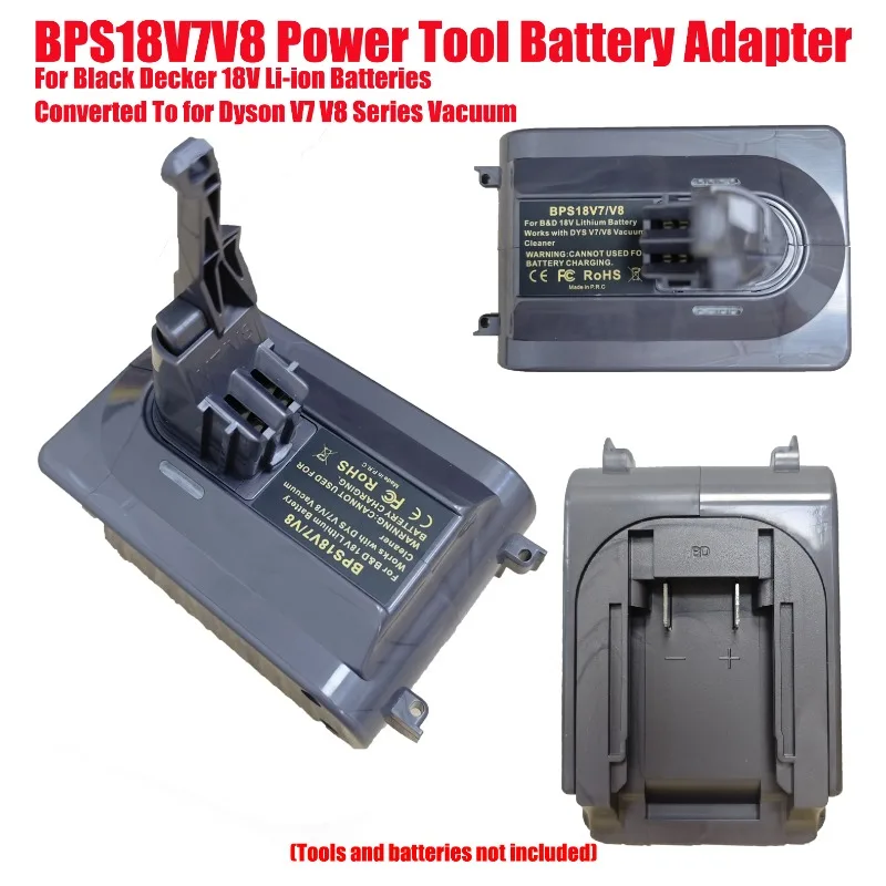 

HAKSINKY BPS18V7V8 Power Tool Battery Adapter for Black Decker 18V Li-ion Batteries Converted To for Dyson V7 V8 Series Vacuum