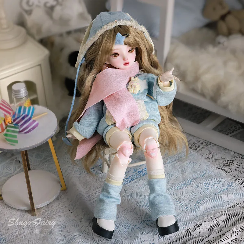 New Hot Anime Figures 1/6 Electronic Pet Bjd Cute Winter Little Girl Daily Style Joint Movable Collect Kawaii Model Gift Toy