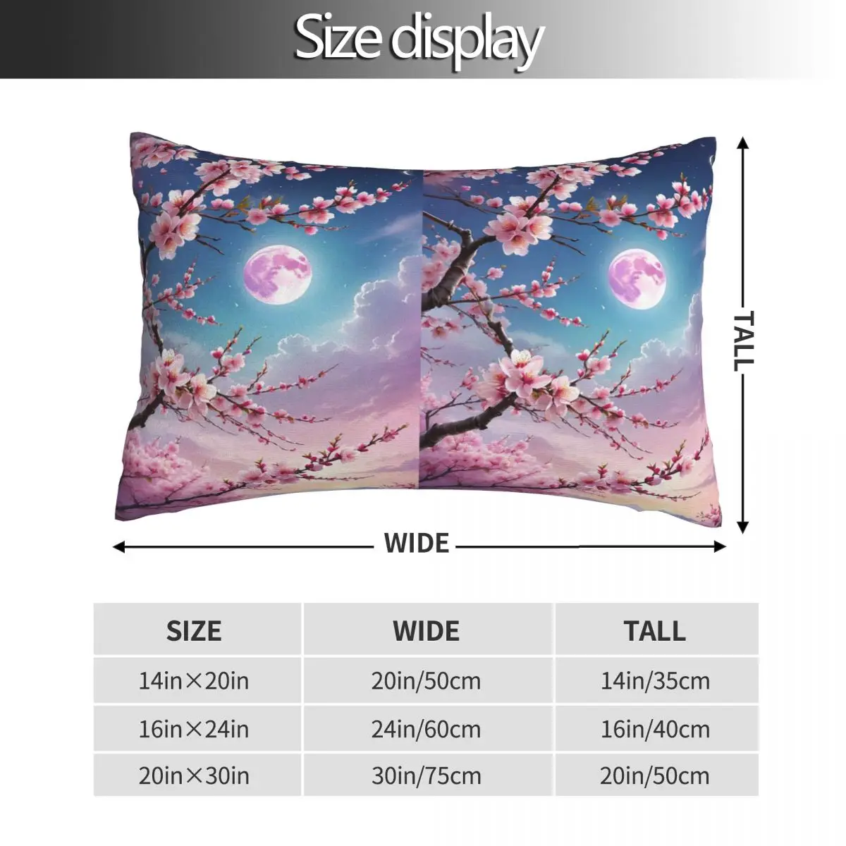 Sakura Cherry Blossom Japanese Flowers Rectangle Pillowcase Cushion Cover Decorative Bedroom Bed Home Comfort Throw Pillow view 5