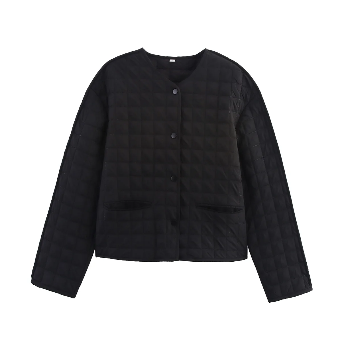 Loose Fit Pure Color Cotton Jaet Women's Autumn Winter Coat V-Ne Long Sve Button up Cheered Pattern Commute Sle