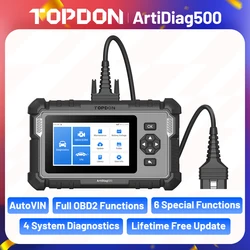 Topdon ArtiDiag500 Car Diagnostic Tool Full Systems OBD2 Scanner Engine Diagnostic ABS SRS Transmission Scan Tool Code Reader