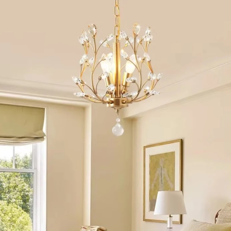Nordic LED Crystal Chandelier Parlor Hanging Lamp Study Restaurant Bedroom Luxury Room Decor Modern Crystal Pendant Light