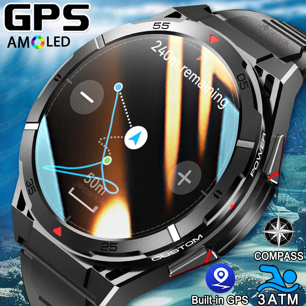 

Dual-Band satellite GPS Sports Smartwatch Men 1.43'' AMOLED Screen Compass BT 10ATM Waterproof SWIM Man SmartBracele 2025 New