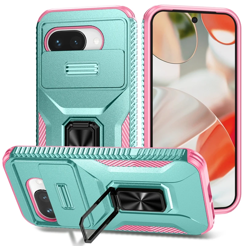 Pixel 9 A حافظة حامل حلقي من الدرجة العسكرية لهاتف Google Pixel 9A 8A 7A 7 8 9 10 Pro XL عدسة الكاميرا غطاء منزلق Pixel9A الوفير #1