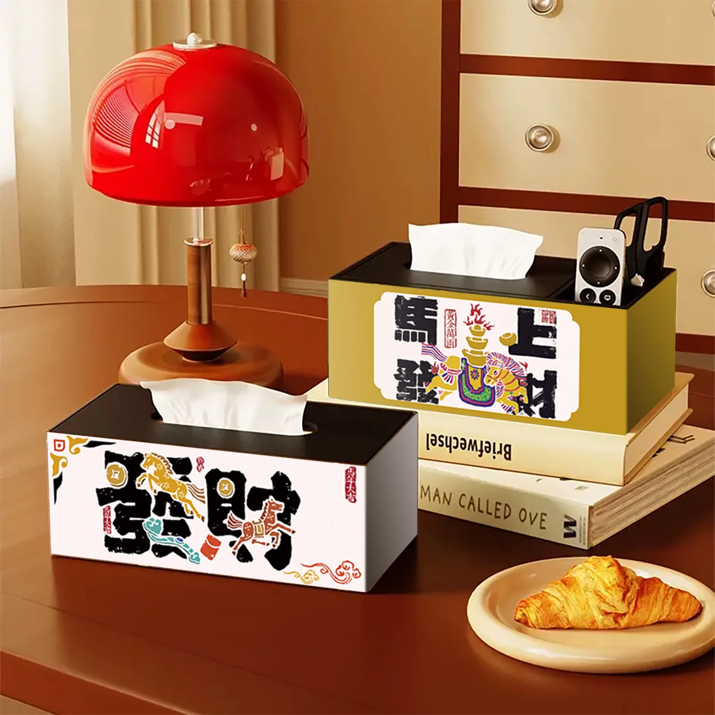 

Новогодняя коробка для салфеток, органайзер для гостиной и спальни, пылезащитный дизайн, декор с животными, прямоугольная форма, настольная установка