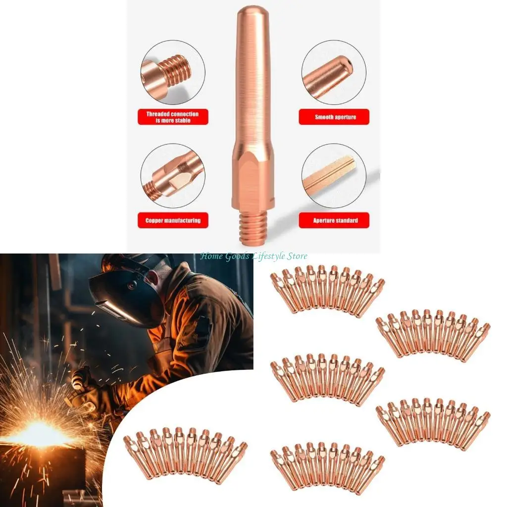 

E74E 10Pcs/set Welding Torch Accessories Consumables 0.8/1.0/1.2/1.4/1.6mm MIG Torch Gas Nozzle Tip Holder Welding Equipment