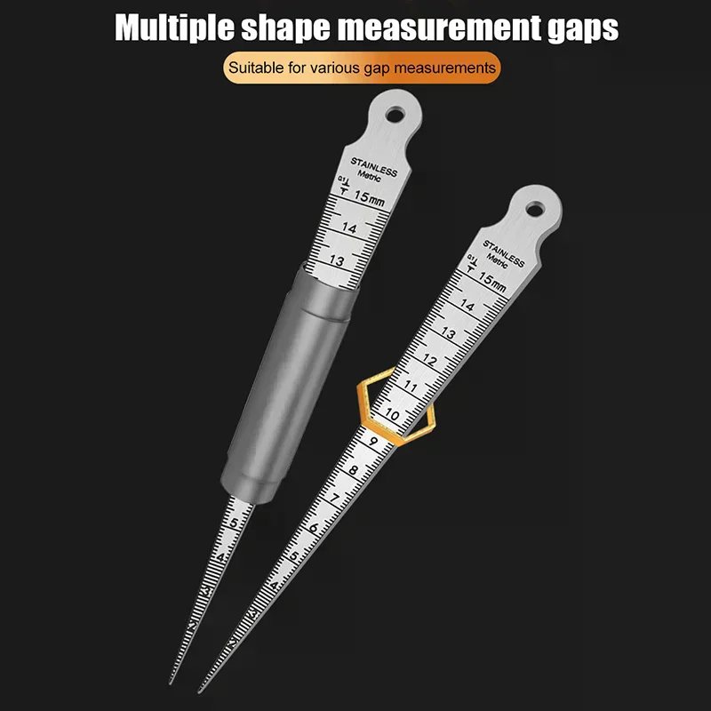 /PFU/Stainless Steel Taper Gauge Feeler Inner Diameter Ruler Hole Measuring Tool For Taper Aperture Scale 1-15mm