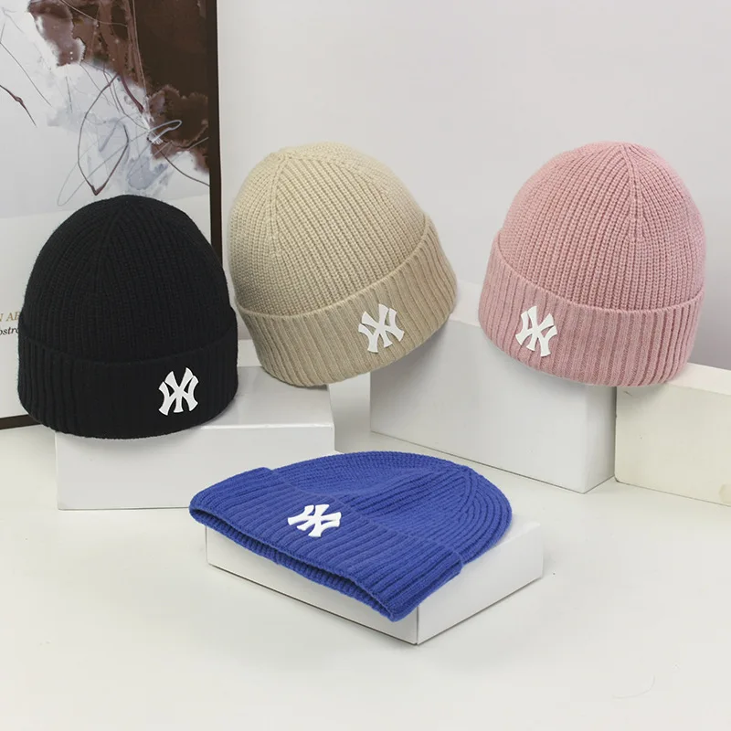 

New Winter Fashion Unisex Hat Cotton Blends Letters Solid Warm Soft Knitted Hats Men Women's Outdoor Sport Beanies Hip Hop Cap