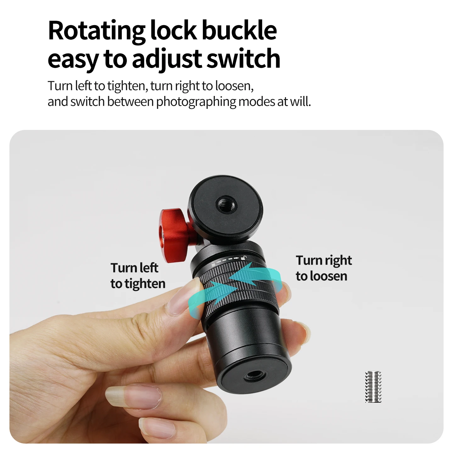Aluminium-Kamerahalterung Schwenk- und Neigbar ARRI-Ausrüstung Verstellbarer Kugelkopf für DJI Action-Kamera Panorama-Selfie-Stick Stativ Einbeinstativ – Detail 8