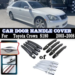 For Toyota Crown Accessories S180 MK12 2004~2008 Car Anti-rust Door Handles Covers Exterior Scratch Protective Decor Accessories