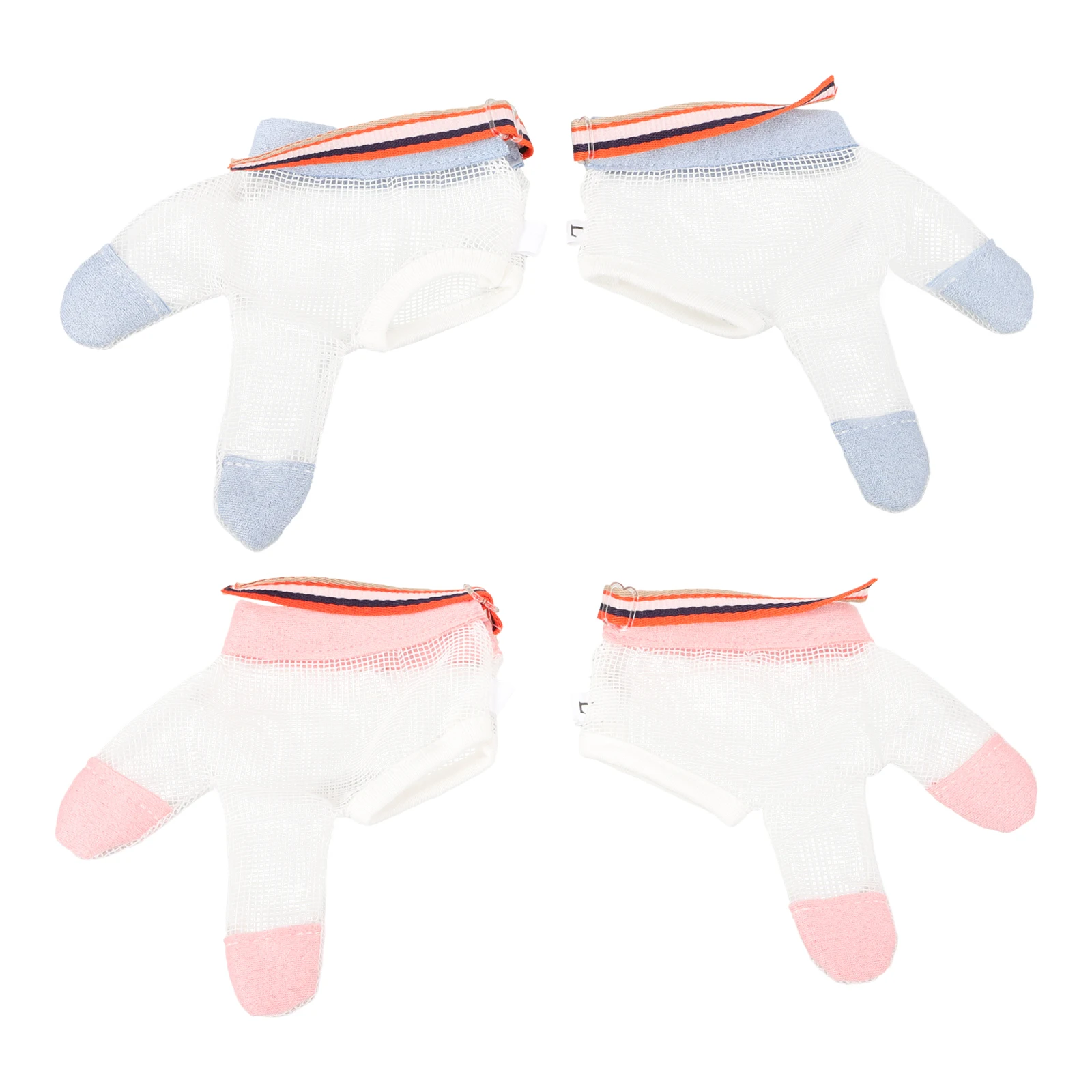 

2 Pairs Anti Eating Hand Gloves L Size Blue Red Dots Breathable Kids Protective Mittens Corrective Finger Guard Gloves
