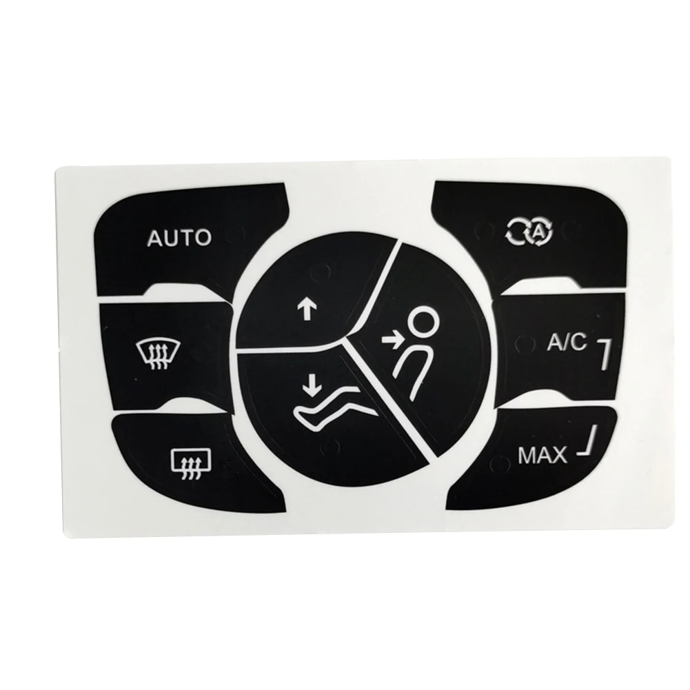 A/C Button Stickers A/C Control Button Repair Car Interior Repair High Grade Vinyl High Quality Material Push Button Type