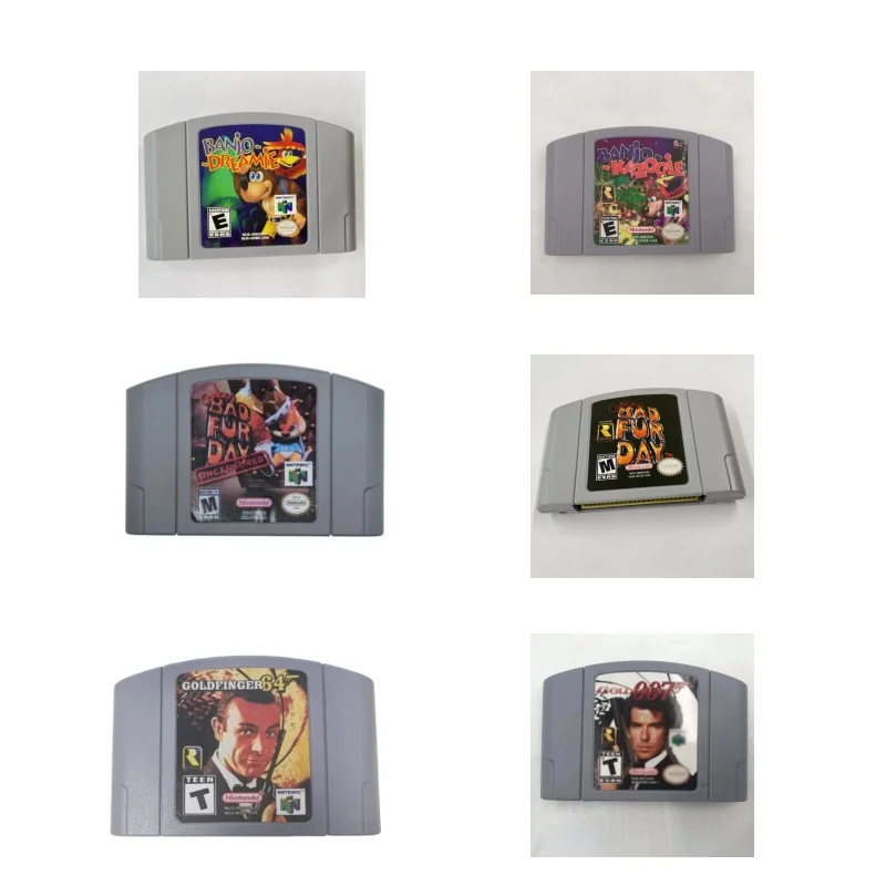 N64 versión de EE. UU. Cartucho de videojuegos para consola de 64 bits serie BANJO Castlevania 007 Conkers Bad Fur Day Hobby colección juguetes de regalo