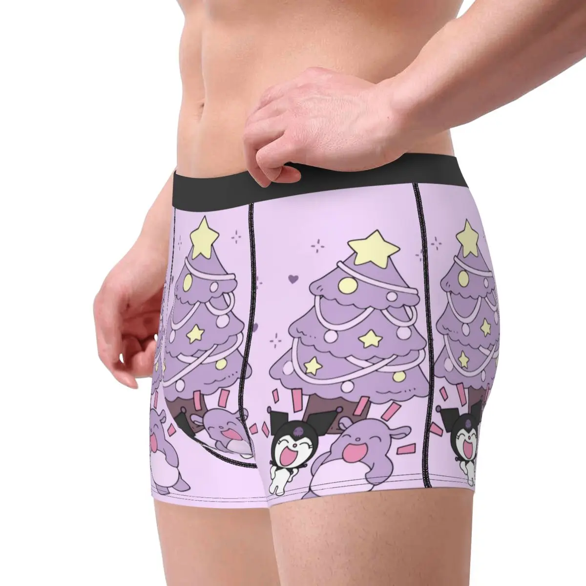 Custom Kuromi Cartoon Movie Boxer Shorts For Homme 3D Printed Kawaii Design Underwear Panties Briefs Stretch Underpants