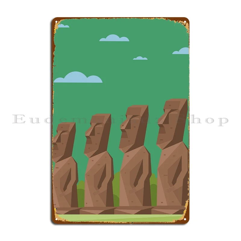 

Moai статуи Пасхальный остров, металлический знак, постер, Настенная пещера, Настенный декор, дизайн стен, клубный жестяной знак, постер