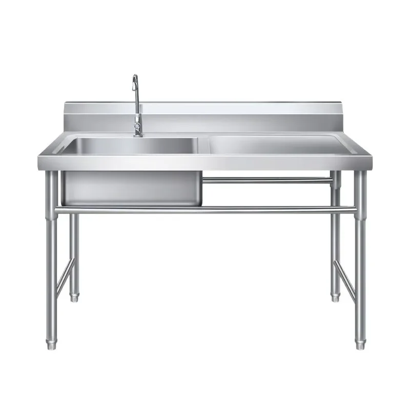 

Commercial stainless steel sink with bracket, sink hand washing, kitchen vegetable washing three pots