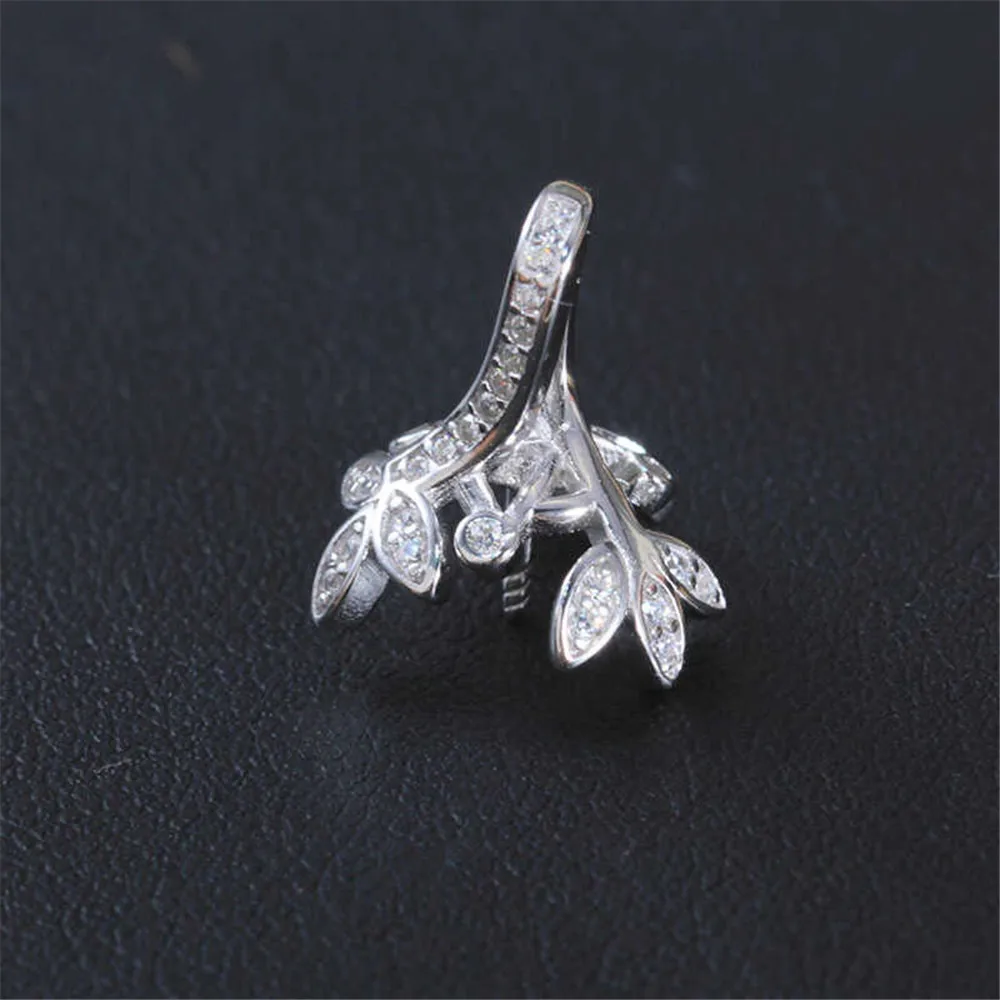 S925 Sterling Silver Pearl Pendant Setting, DIY Empty Bezel Cup Jewelry Supplies for Craft Making, Hollow Prong Pendant Findings