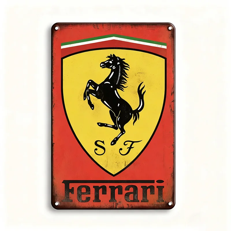 Panneau métallique en aluminium pour Ferrari, décoration artistique murale, peinture en fer, signe rétro, décoration murale de Garage pour Ferrari 499P 202