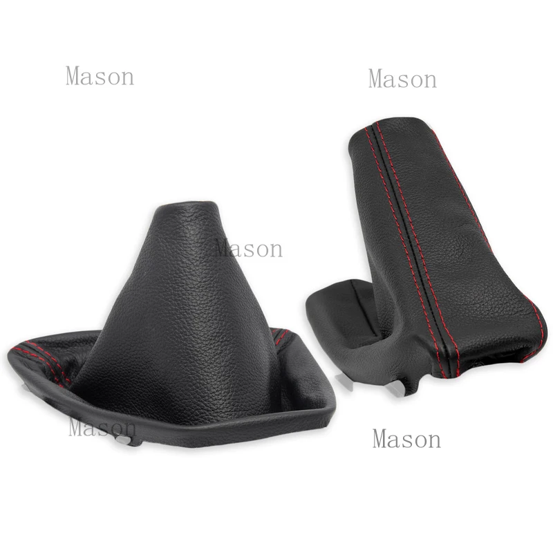 

R+ FOR BMW E90 GEAR SHIFT BOOT STICK HANDBRAKE GAITER COVER LEATHER STITCH RED
